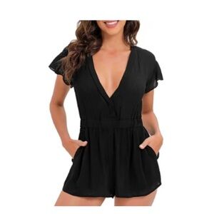 Lucky Brand By The Pool Romper Black Size Small NWT